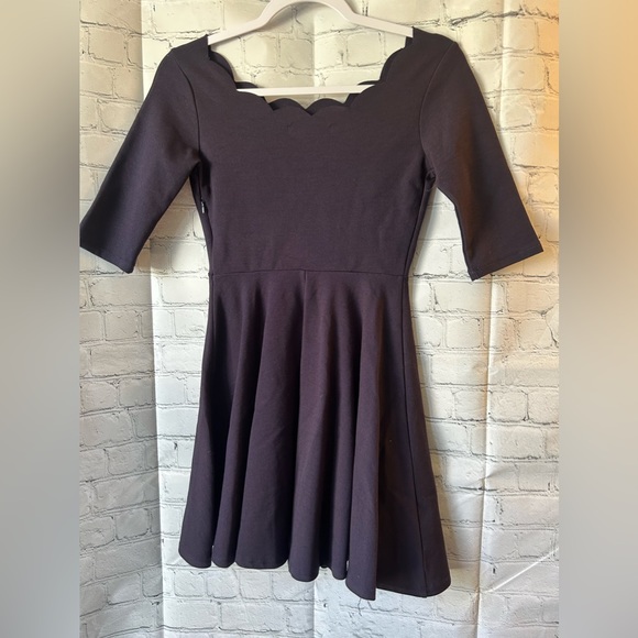 Lulu’s Scalloped Neck 3/4 Sleeve A Line Dress. NWOT - Picture 3 of 3